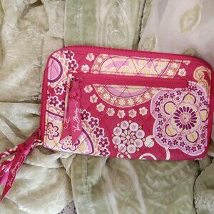 Vera Bradley Raspberry Fizz Passport/ID Wristlet